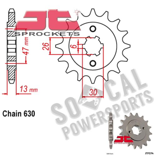 JT Sprockets - JT Sprockets Steel Front Sprocket - 16T - JTF574.16