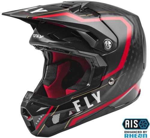 Fly Racing - Fly Racing Formula Carbon Axon Helmet - 73-4422X - Black/Red/Khaki - X-Large