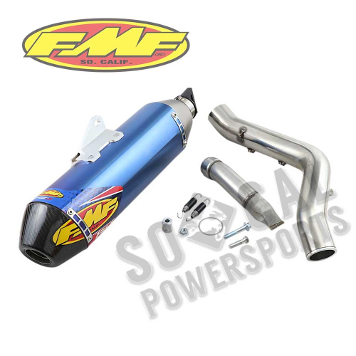 FMF Racing - FMF Racing Factory 4.1 Slip-On - Blue Anodized Titanium - Carbon Fiber Endcap - 044400