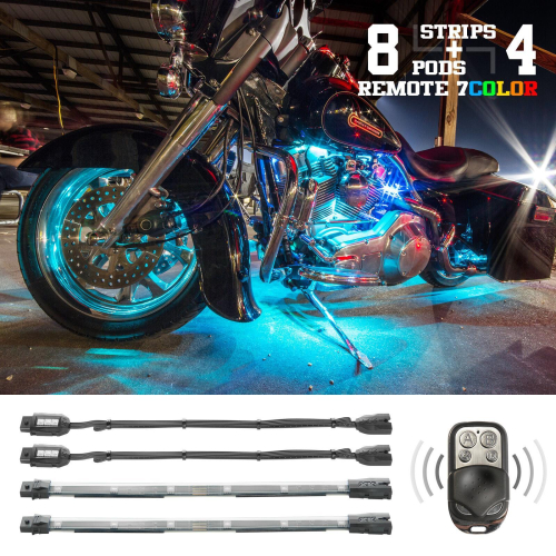 XK Glow - XK Glow Motorcycle LED Accent Light 7 Color Kit - 12 pc - XK034016