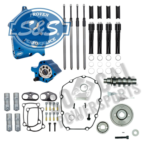 S&S Cycle - S&S Cycle Gear Drive Camchest Kit for M-Eight -  Gloss Black Pushrod Tubes with 475 Cam - 310-1014A