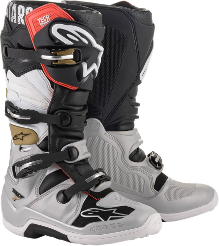 Alpinestars - Alpinestars Tech 7 Boots - 2012014-1829-11 - Black/Silver/White/Gold - 11