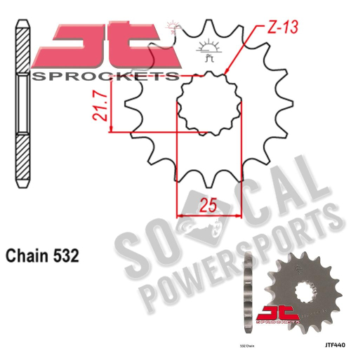 JT Sprockets - JT Sprockets Steel Front Sprocket - 16T - JTF440.16