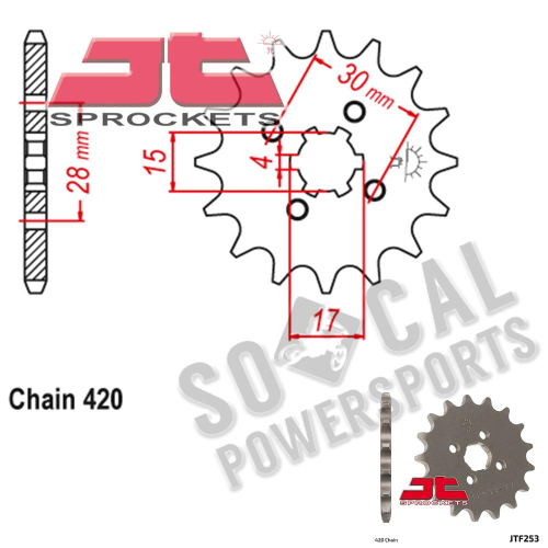 JT Sprockets - JT Sprockets Steel Front Sprocket - 13T - JTF253.13