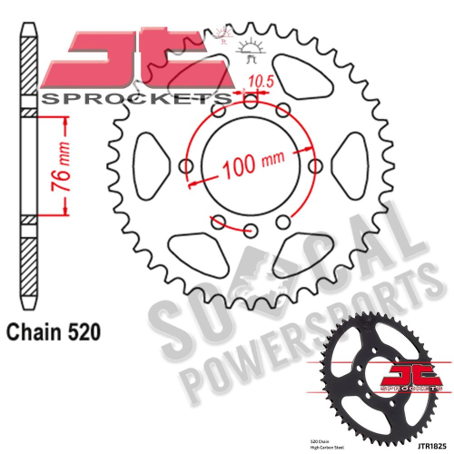 JT Sprockets - JT Sprockets Steel Rear Sprocket - 42T - JTR1825.42