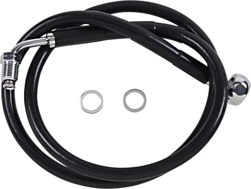 Drag Specialties - Drag Specialties Extended Stainless Steel Front Brake Line Kit - Black Vinyl Coated - 31-1/2in. - 1741-5811