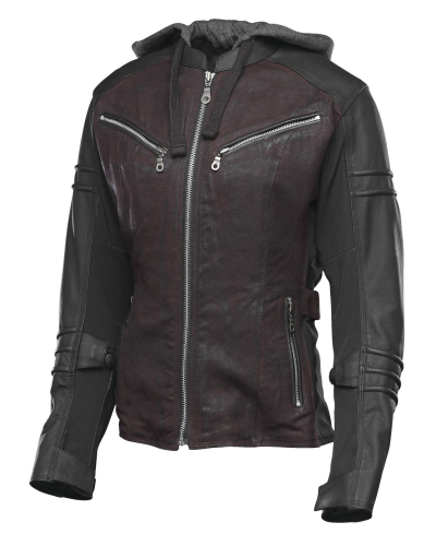 Speed & Strength - Speed & Strength Street Savvy Womens Leather/Textile Jacket - 1101-1222-3553 - Oxblood/Black - Medium