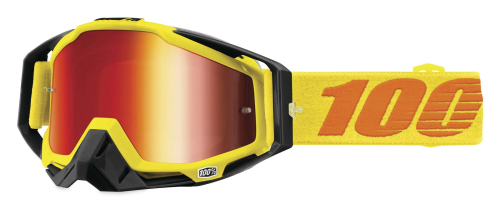 100% - 100% Racecraft Neon Attack Goggles - 5011002602 - Neon Attack/Yellow/Red / Red Lens - OSFM