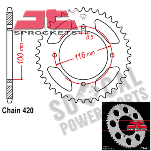 JT Sprockets - JT Sprockets Steel Rear Sprocket - 50T - JTR461.50