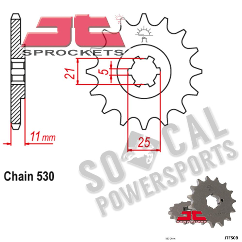 JT Sprockets - JT Sprockets Steel Front Sprocket - 16T - JTF508.16