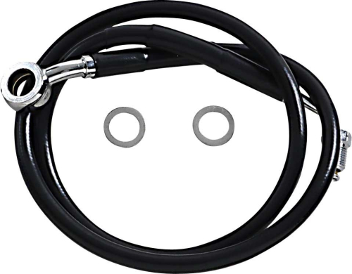 Drag Specialties - Drag Specialties Extended Stainless Steel Front Brake Line Kit - Black Vinyl Coated - 31-1/2in. - 1741-5835