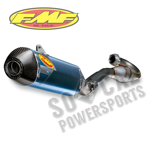 FMF Racing - FMF Racing Factory 4.1 RCT Dual Slip-Ons - Blue Anodized Titanium Muffler - Carbon Fiber End Cap - 041498