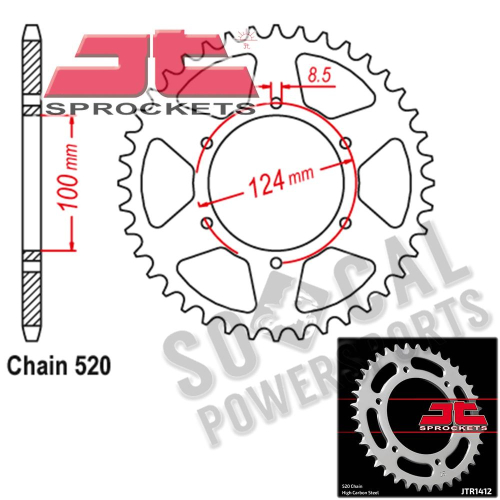 JT Sprockets - JT Sprockets Steel Rear Sprocket - 37T - JTR1412.37