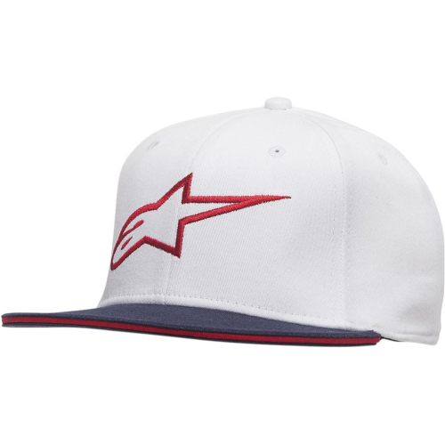 Alpinestars - Alpinestars Ageless Flatbill Hat - 1035810152030SM - White/Red - Sm-Md