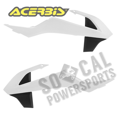 Acerbis - Acerbis Radiator Shrouds - White/Black - 2449701035