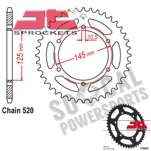 JT Sprockets - JT Sprockets Steel Rear Sprocket - 47T - JTR855.47