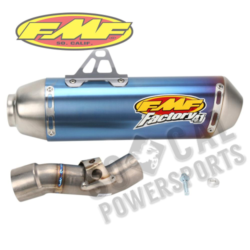 FMF Racing - FMF Racing Factory 4.1 Slip-On - Titanium Midpipe - Blue Anodized - 041291