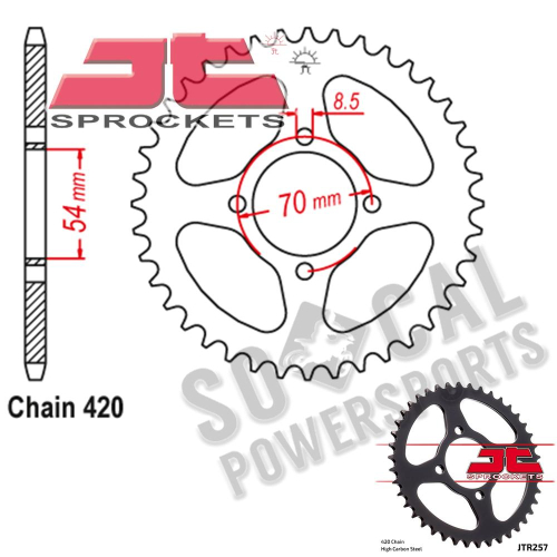 JT Sprockets - JT Sprockets Steel Rear Sprocket - 44T - JTR469.44