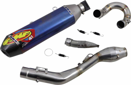 FMF Racing - FMF Racing Factory 4.1 RCT Full System with MegaBomb Header - Blue Anodized Titanium - Carbon Fiber End Cap - 045652