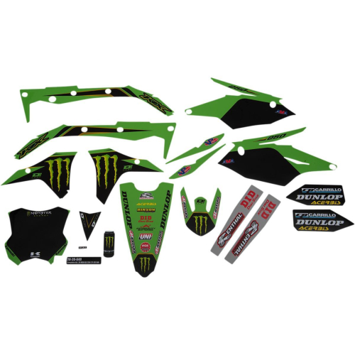 DCOR - DCOR 2020 Monster Energy Kawasaki Complete Graphics Kit - Black - 20-20-640