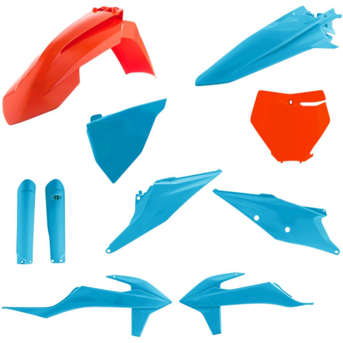 Acerbis - Acerbis Full Plastic Kit - Orange/Light Blue - 2726491415