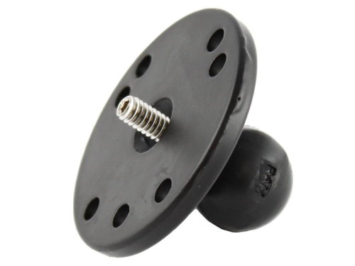 RAM Mounts - RAM Mounts RAM 2.5in. Round Base (AMPs Hole Pattern), 1in. Ball & 1/4in.-20 Threaded Male Post for Cameras - RAM-B-202AU