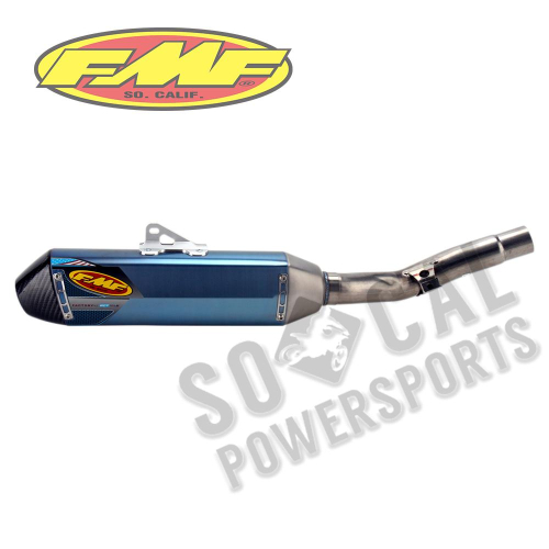 FMF Racing - FMF Racing Factory 4.1 RCT Slip-On - Blue Anodized Titanium Muffler - Titanium Midpipe - Carbon Endcap - 042259