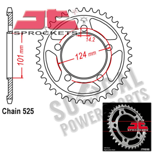 JT Sprockets - JT Sprockets Steel Rear Sprocket - 37T - JTR898.37