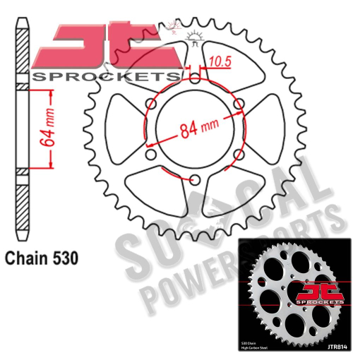 JT Sprockets - JT Sprockets Steel Rear Sprocket - 42T - JTR814.42