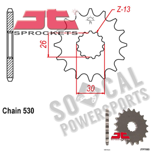 JT Sprockets - JT Sprockets Steel Front Sprocket - 17T - JTF1180.17