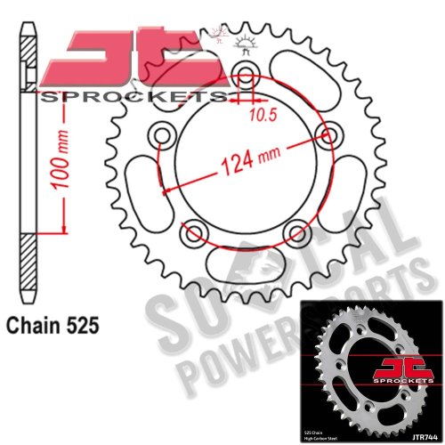 JT Sprockets - JT Sprockets Steel Rear Sprocket - 37T - JTR745.37