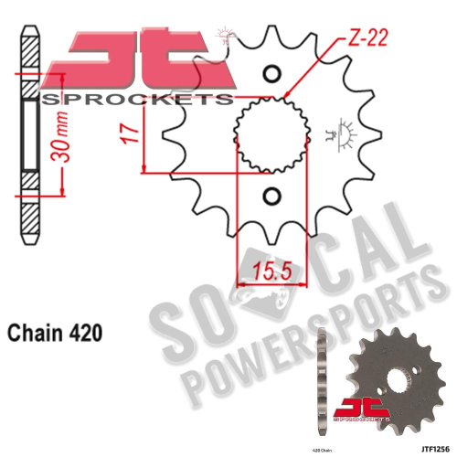 JT Sprockets - JT Sprockets Steel Front Sprocket - 14T - JTF1256.14