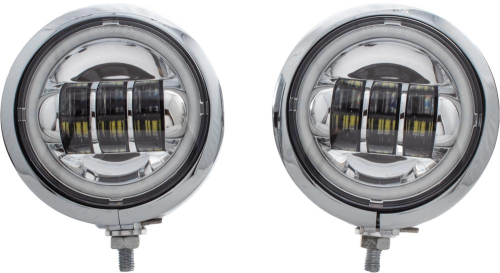 Letric Lighting Co. - Letric Lighting Co. 4.5in. Passing Lamp Assembly - Chrome LED Full-HALO with Chrome Shell - LLC-PL-FHCC