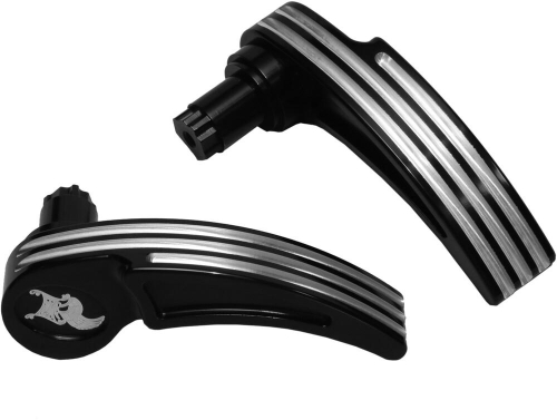 Kens Factory - Kens Factory Next Level Saddlebag Lever Set - Black/MAchine Cut - KFL-02