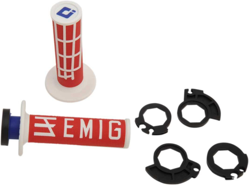 ODI - ODI Emig Racing ODI V2 Lock-On Grips - Red/White - H36EMRW