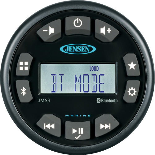 Jensen - JENSEN 3" JMS3RTL Bluetooth AM/FM/WB/USB Waterproof Stereo - Black