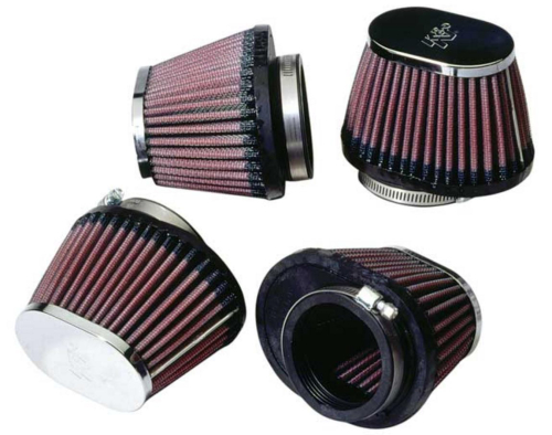 K&N Engineering - K&N Engineering Clamp-On Custom Oval Tapered Air Filter - Chrome End Cap - RC-0984