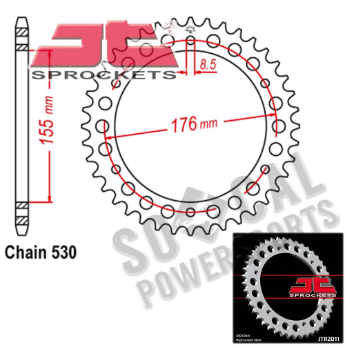 JT Sprockets - JT Sprockets Steel Rear Sprocket - 42T - JTR2011.42