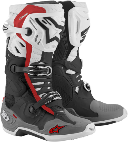 Alpinestars - Alpinestars Tech 10 Supervented Boots - 2010520-1213-7 - Black/White/Gray/Red - 7