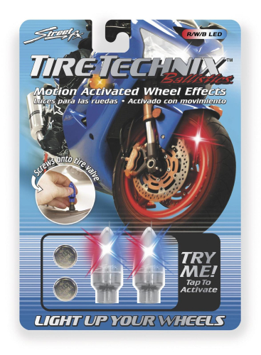 Street FX - Street FX Tire Technix Motion Activated Wheel Effects - Ballistic - Red/White/Blue - 1042192