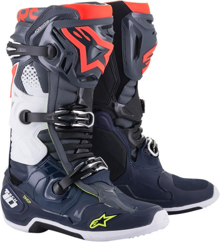 Alpinestars - Alpinestars Tech 10 Non-Vented Boots - 2010020-9079-9 - Gray/Blue/Red - 9