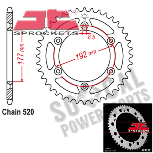 JT Sprockets - JT Sprockets Steel Rear Sprocket - 48T - JTR223.48