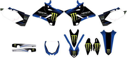 DCOR - DCOR Monster Energy Yamaha Complete Graphics Kit - White - 20-50-129