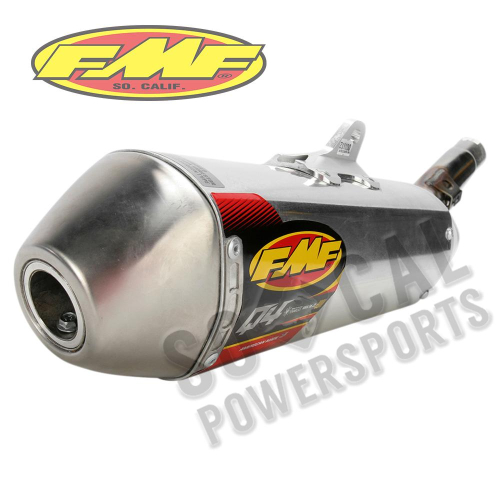 FMF Racing - FMF Racing Q4 Spark Arrestor Slip-On - Hexagonal Muffler - Stainless Midpipe - 043326