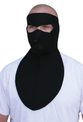 Zan Headgear - Zan Headgear Full Face Neoprene Mask with Neck Shield - WNFM114N - Black - OSFM