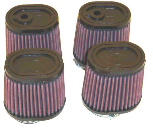 K&N Engineering - K&N Engineering Clamp-On Custom Oval Tapered Air Filter - Rubber End Cap - RU-2989