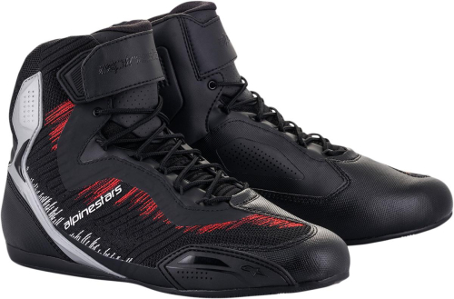 Alpinestars - Alpinestars Faster-3 Rideknit Riding Shoes - 2510319193012 - Black/Silver/Bright Red - 12