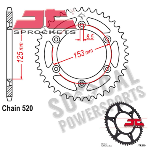 JT Sprockets - JT Sprockets Steel Rear Sprocket - 38T - JTR210.38