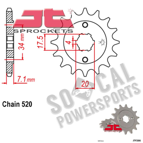 JT Sprockets - JT Sprockets Steel Front Sprocket - 13T - JTF266.13