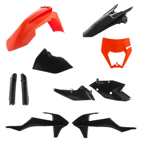 Acerbis - Acerbis Full Plastic Kit - Orange/Black - 2733425225